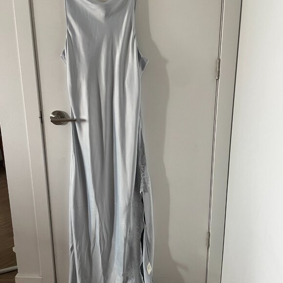 Blue Silk Halter Oak and Fort Dress - Picture 6 of 8